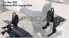 Fit For Royal Enfield Bear 650 Sissy Bar With Backrest and Luggage Rack Black - SPAREZO